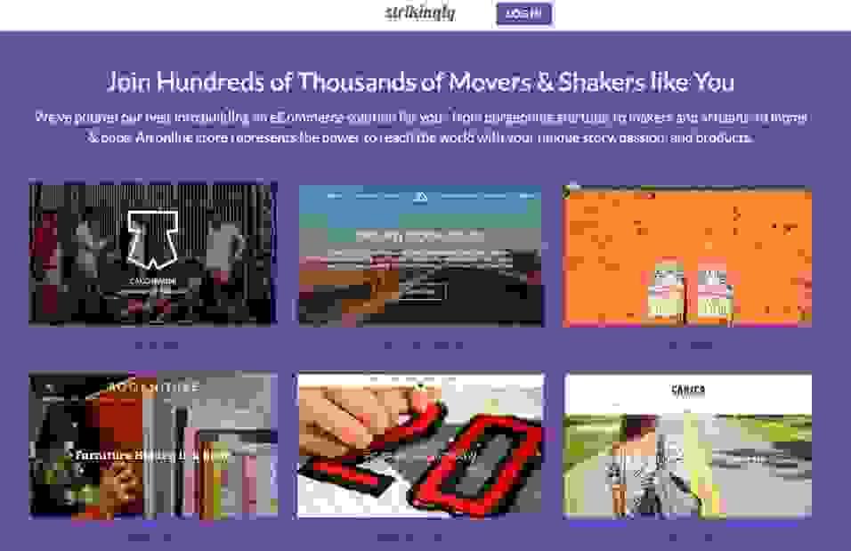 Modèles de sites web sur Strikingly