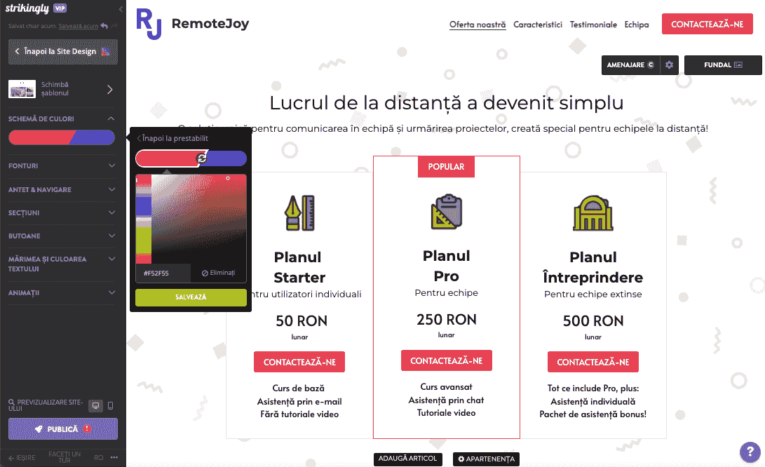 Cele mai bune practici de design web - Utilizați schema de culori activată în mod izbitor