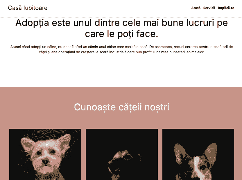 Șablon de site nonprofit Loving Home de la Strikingly
