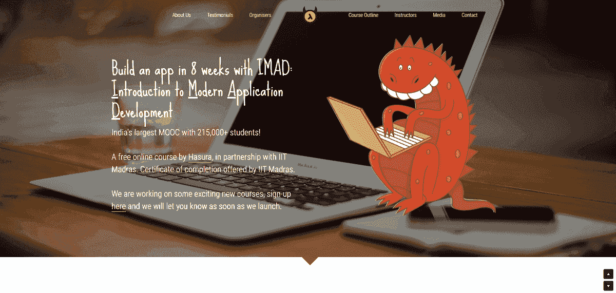 Site-ul IMAD Strikingly