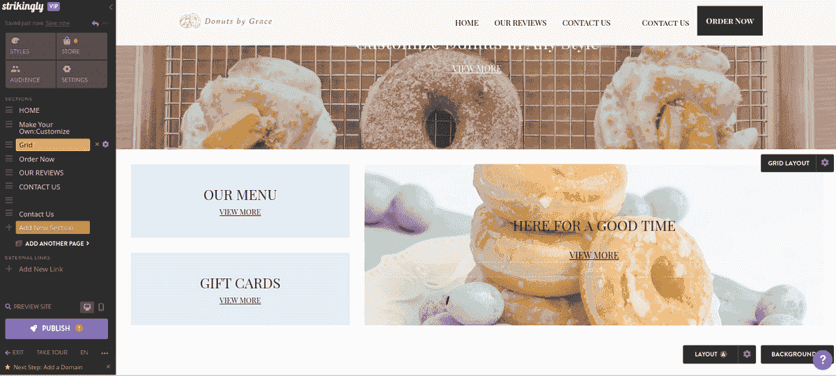 Hiển thị Menu trực tuyến
