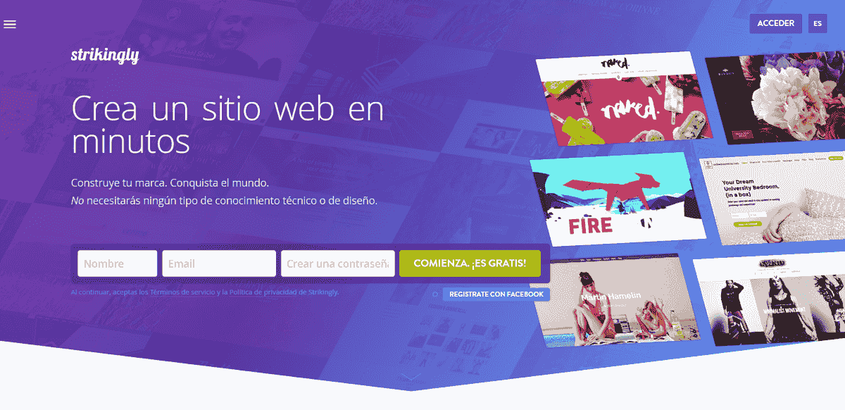 Aprovechando la plataforma de Strikingly