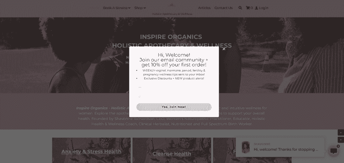 Contoh desain popup seperti Inspire