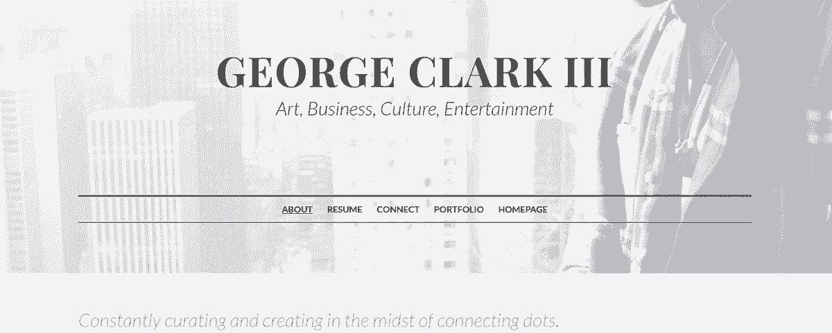 Inspirați-vă site-ul independent de la utilizatorul Strikingly - George Clark