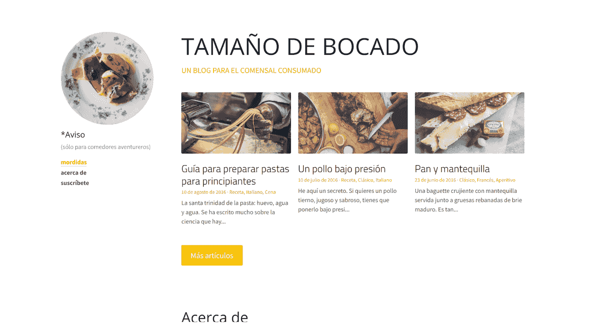Plantilla de blog de tamaño byte