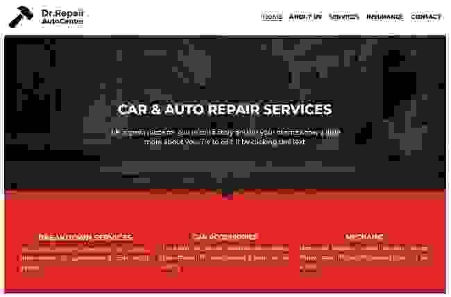 plantilla de Strikingly Dr. Repair Website