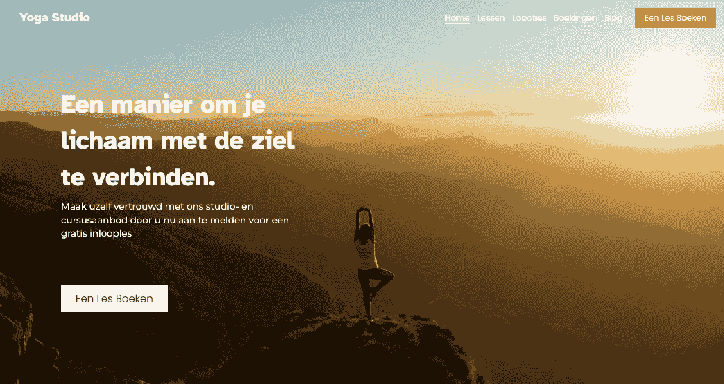 Blogsjabloon voor yogastudio van opvallend