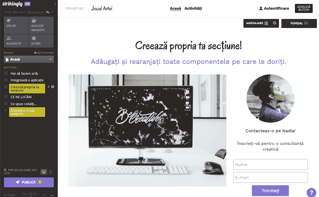 Uimitor de drag and drop Editor