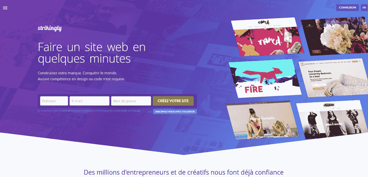 Faites-vous remarquer avec Strikingly
