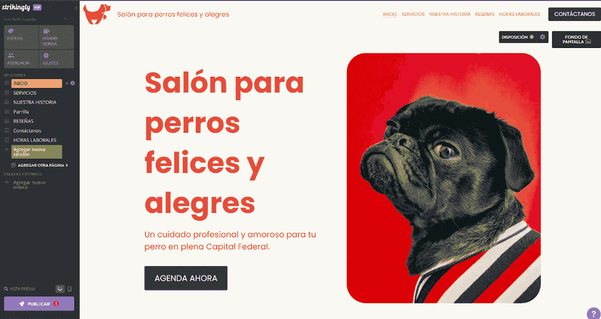 Diseño de página de inicio con Strikingly: llamada a la acción (CTA)