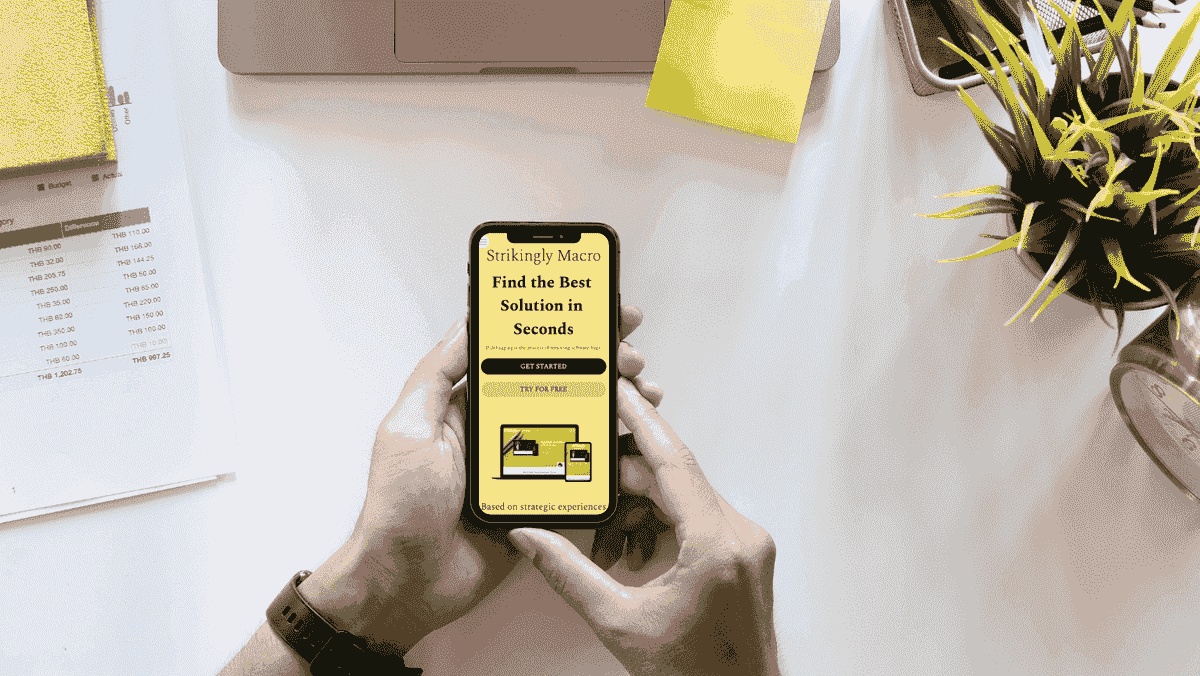 Template Makro dari Strikingly pada Tampilan Seluler
