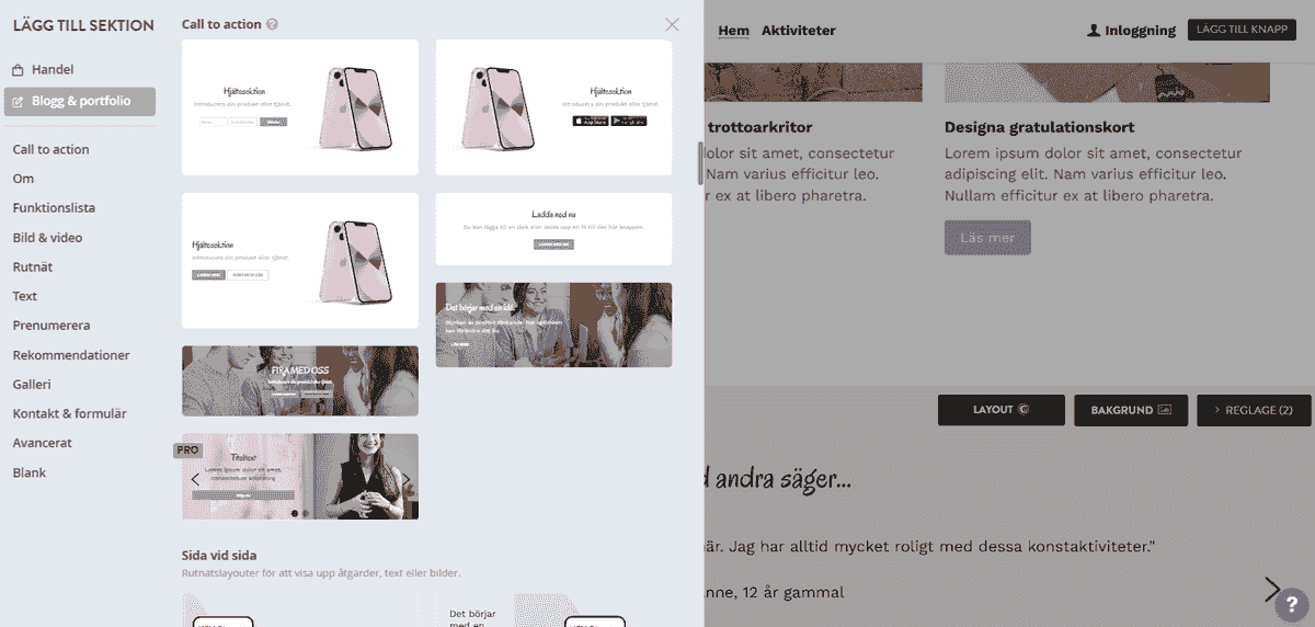 Lägg till Call-To-Action-knappar och formulär för konverteringar