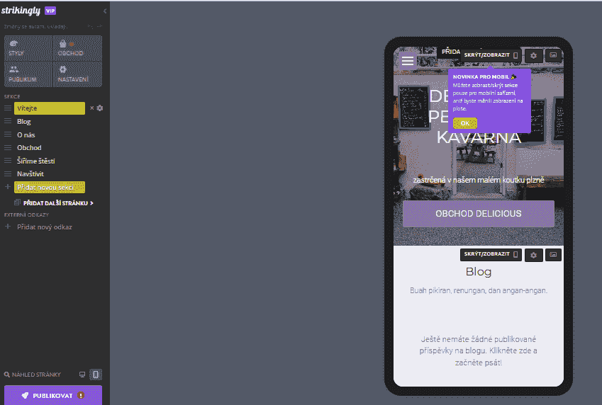Překvapivě mobilní editor zobrazení
