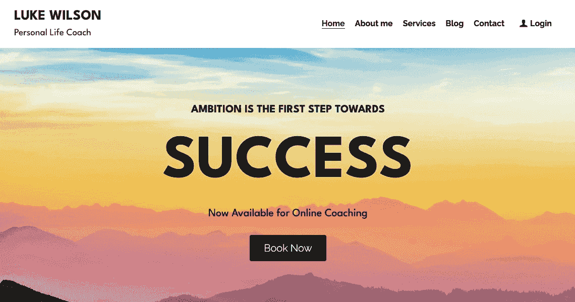Plantilla de coaching personal de Strikingly