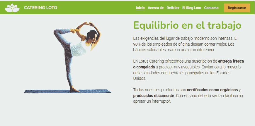 Plantilla de loto de Strikingly