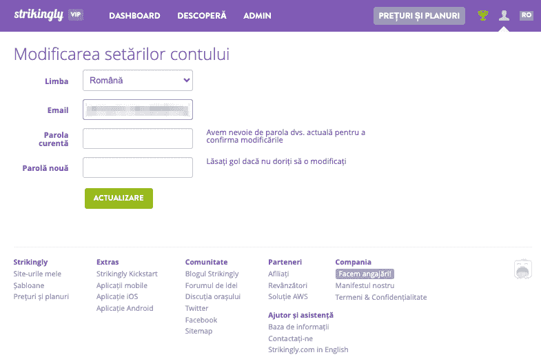 Rolul Strikingly în securitatea domeniului - Mențineți informațiile contului actualizate