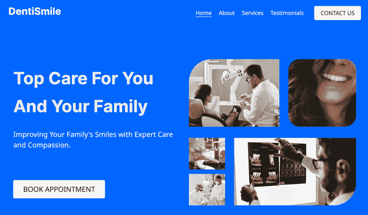 Plantilla DentiSmile de Strikingly