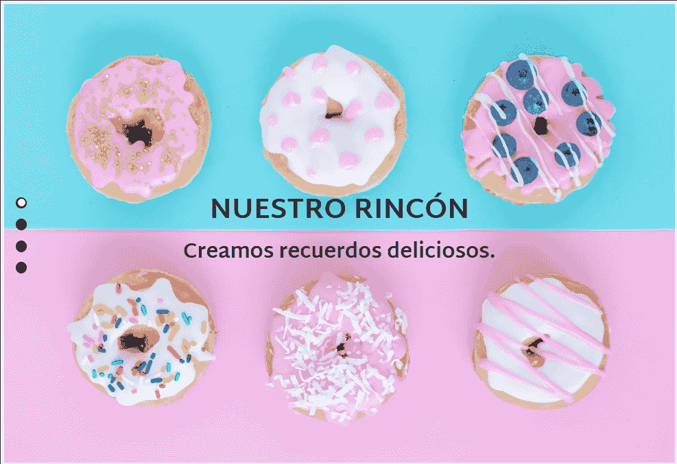 Plantilla para esquinas de pastelería de Strikingly