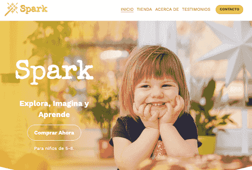 Spark - Plantilla de Strikingly