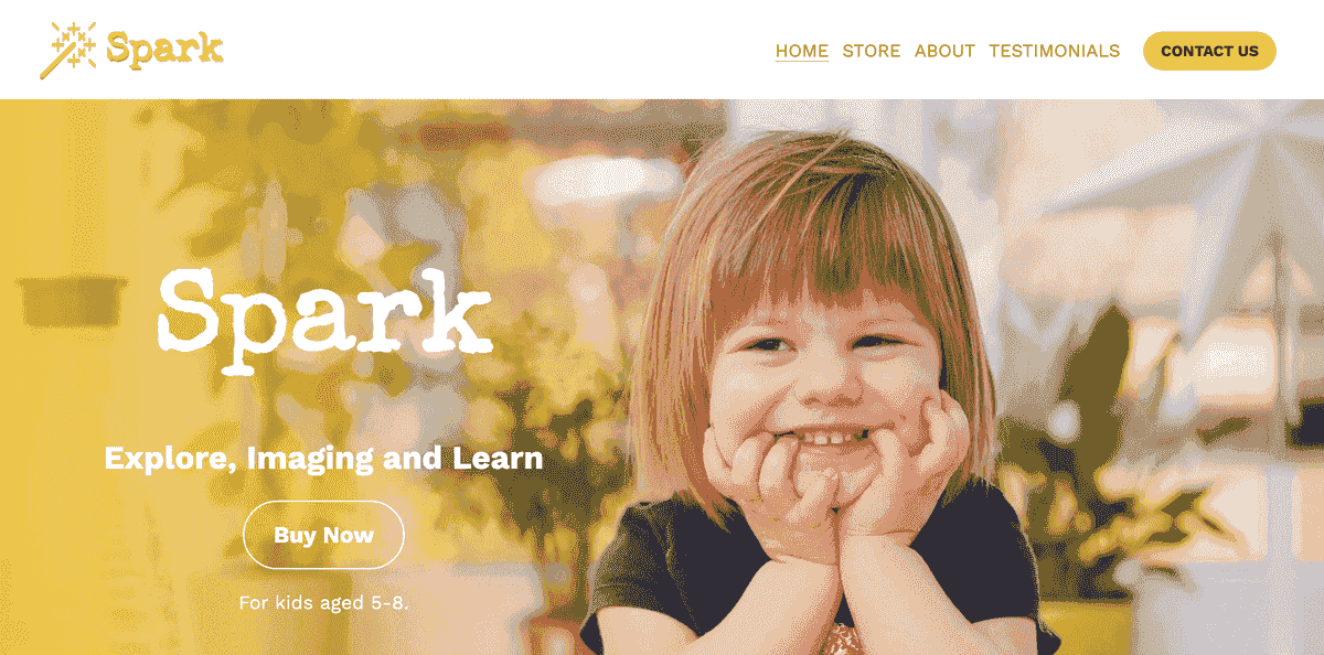 Sparks Template de Strikingly