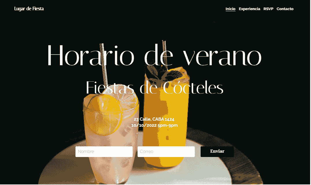 Plantilla de Verano de Strikingly