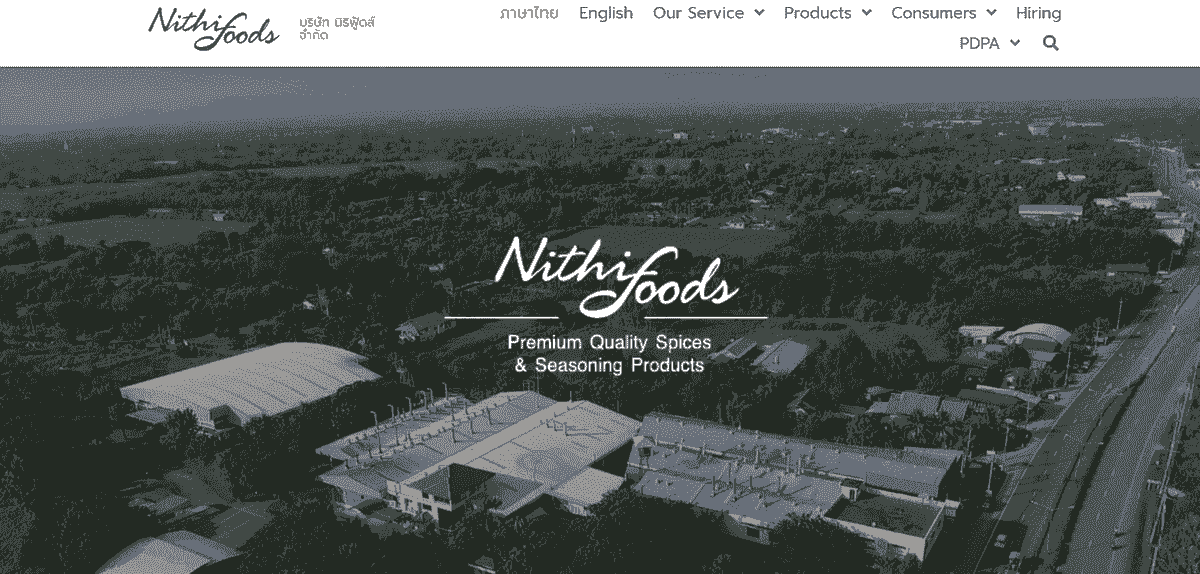 Situs web e-dagang makanan Nithi