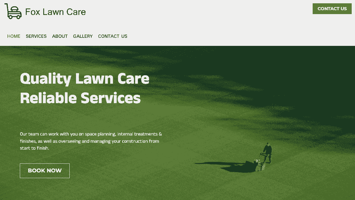 Ide Bisnis Pensiun #2. Bisnis Berbasis Layanan Gambar diambil dari Strikingly - Template Fox Lawn Care