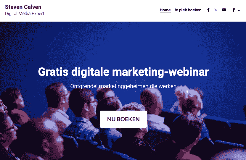 Webinarsjabloon van Strikingly