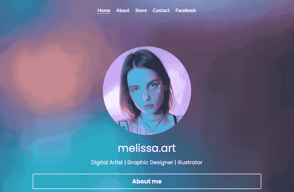 Szablon strony internetowej Melissa.Art firmy Strikingly