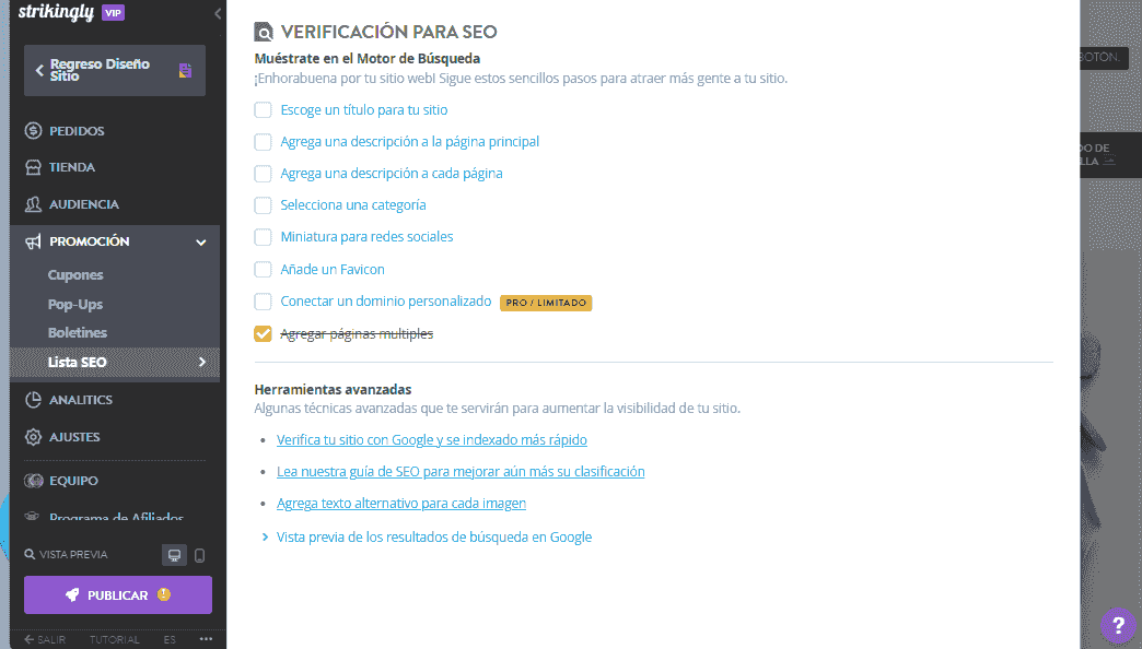 Lista de verificación SEO sorprendente