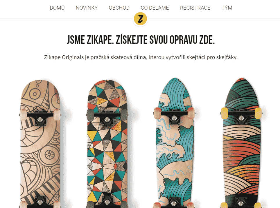 Šablona internetového obchodu Zikape
