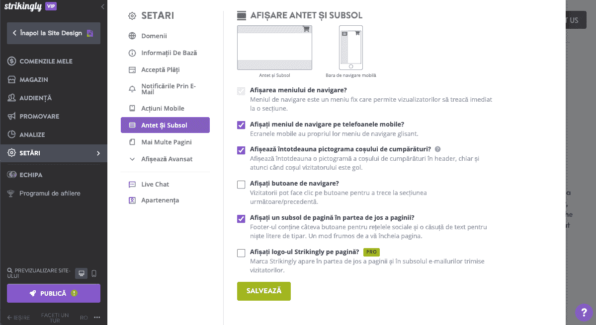 Cele mai bune practici de proiectare web - Utilizați instrumentele de navigare pe site-ul Strikingly