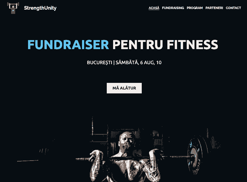 Șablon de site nonprofit Strenth Unity de la Strikingly