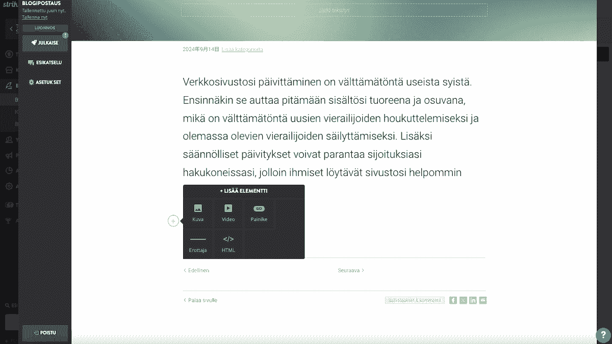Päivitä verkkosivustosi blogisisältö