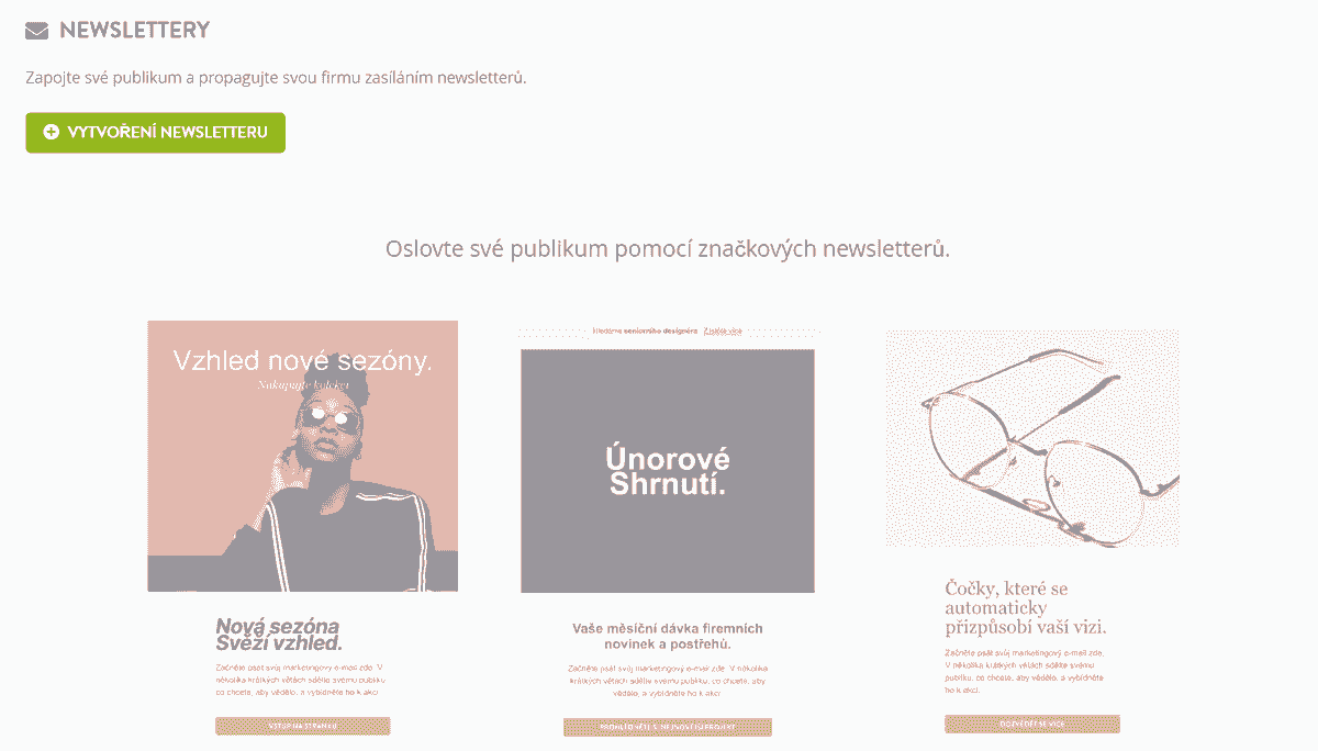 Aktivujte nápadně funkci Business Newsletter