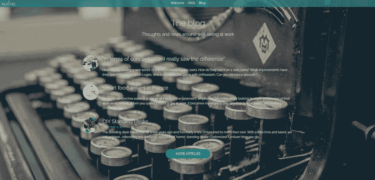 Projekty blogów Pupitre