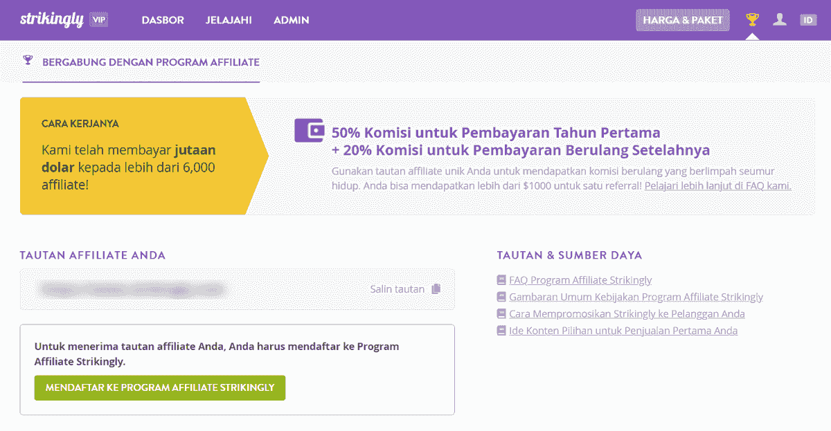 Program Afiliasi yang Mencolok