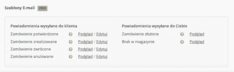 Szablony e-maili dla Prostego Sklepu Strikingly
