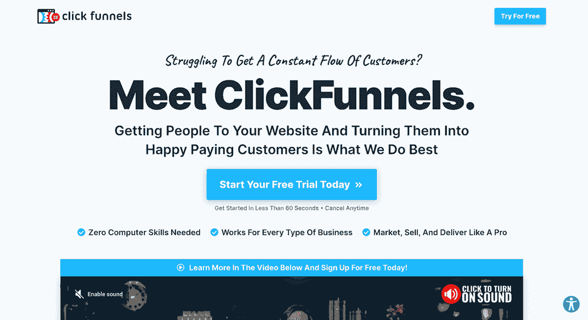 Constructeur de Pages de Destination ClickFunnels
