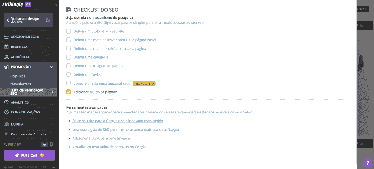 Use estratégias eficazes de SEO no Strikingly para vender produtos digitais