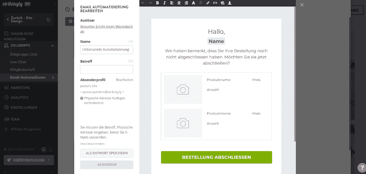 Warenkorbabbruch- und Reaktivierungs-E-Mails