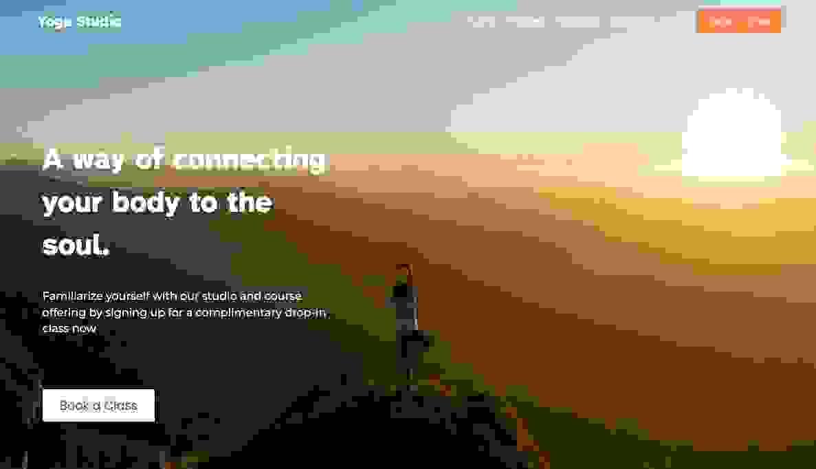 plantilla de Strikingly Yoga Studio website