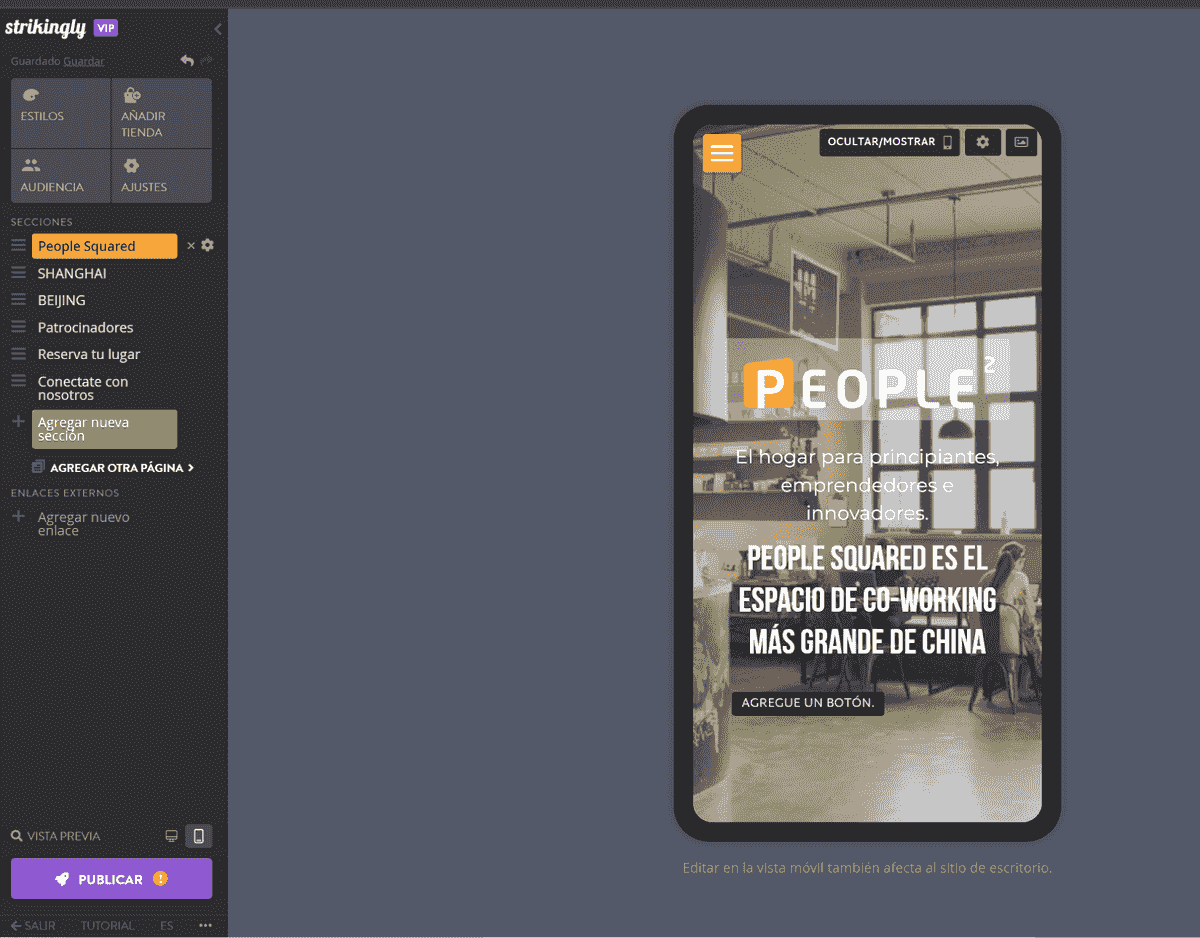 Convierta a los visitantes de su sitio web con Strikingly: diseño responsivo