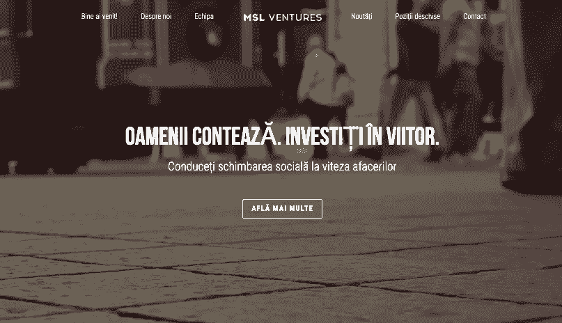Site-ul web Ventures pentru șablon de afaceri de la Strikingly