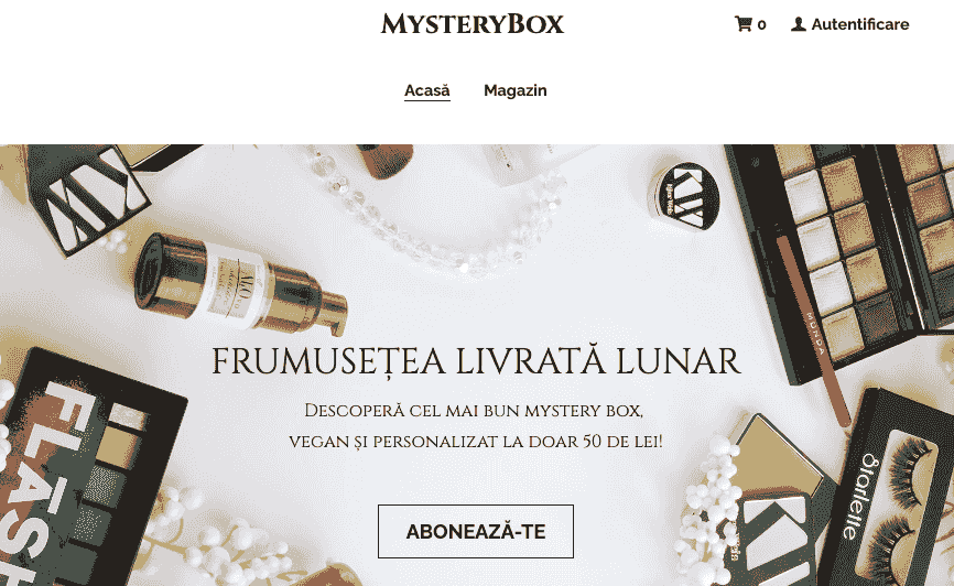 Strikingly - Șablon de magazin online MysteryBox