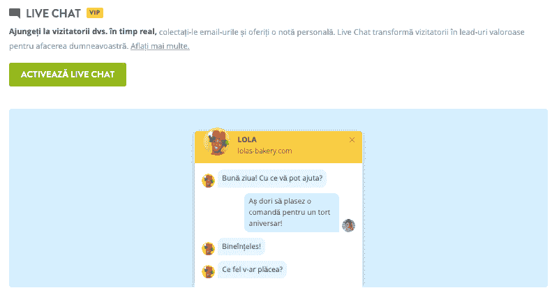 Pagină de chat în direct surprinzător