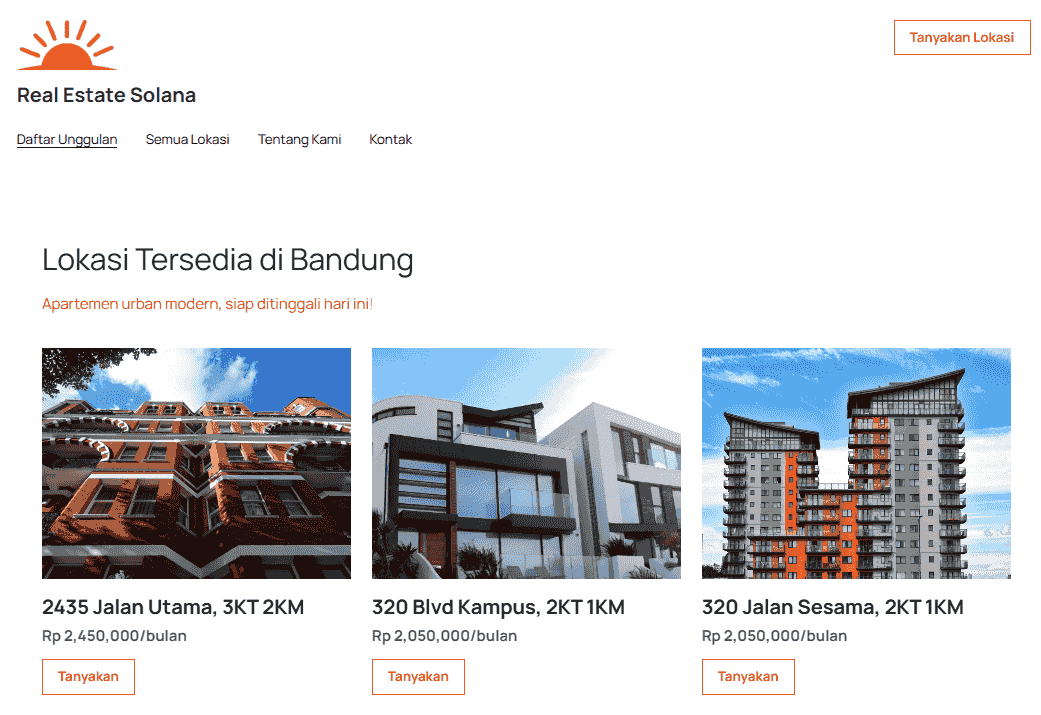 Mencolok - Template Bisnis Solana