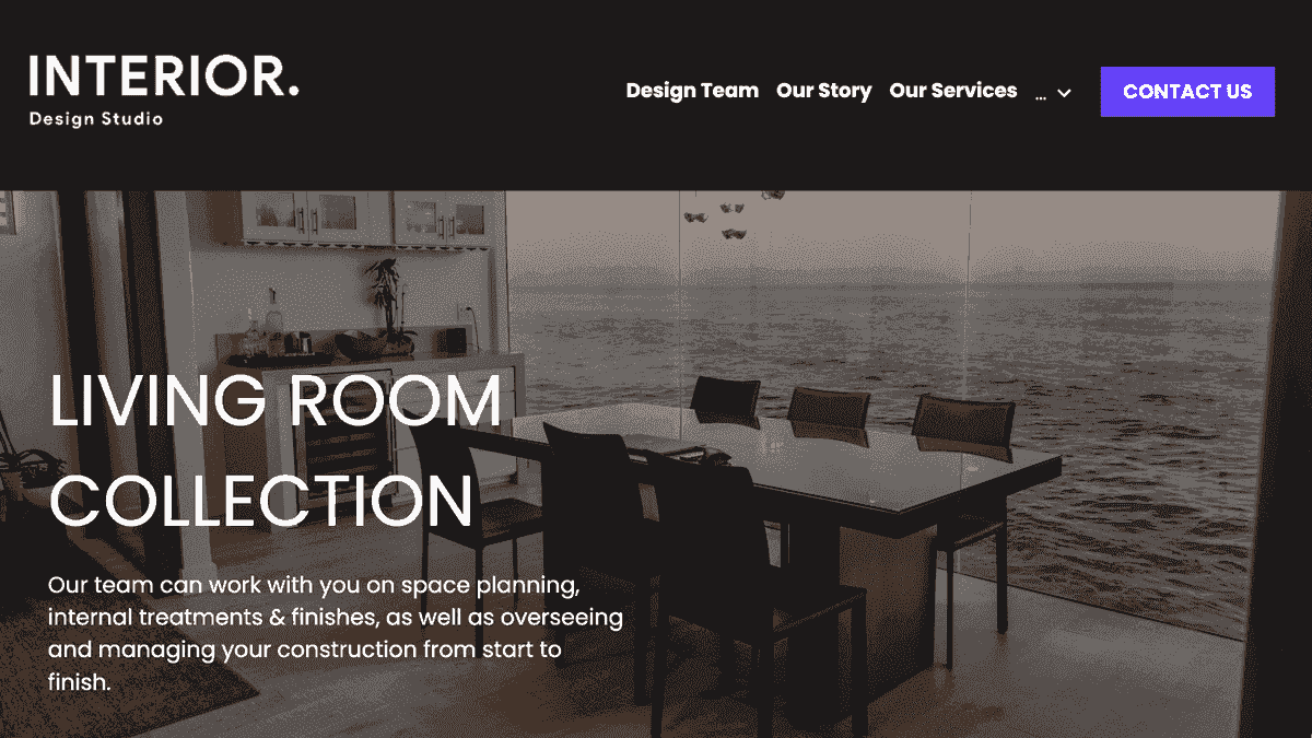Plantilla de interior de Strikingly
