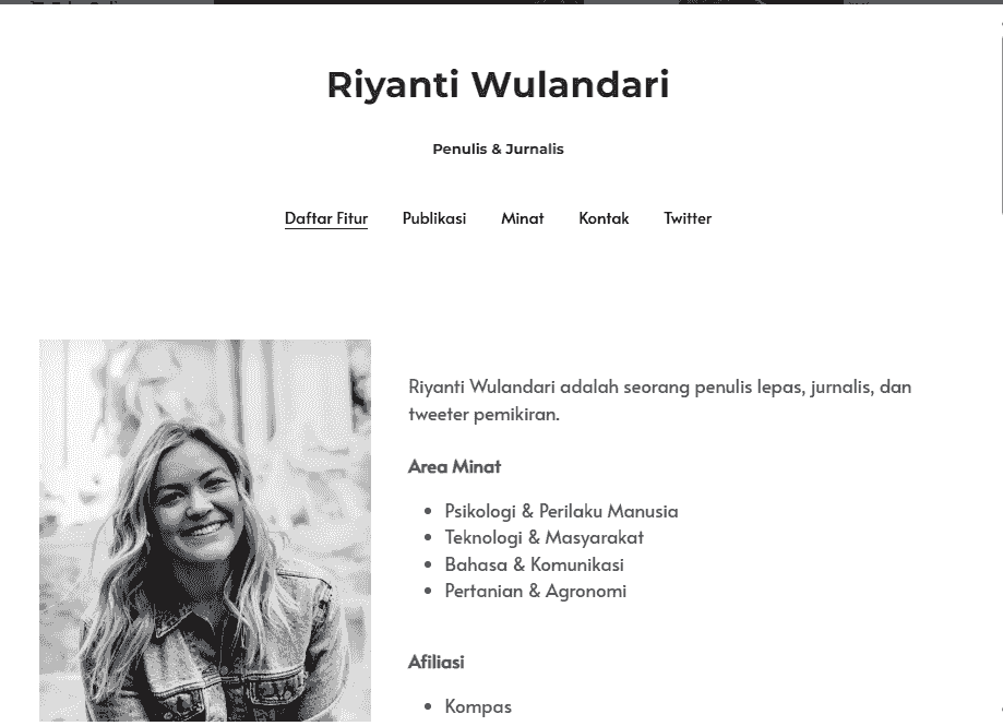 Mencolok - Template Portofolio Freelancer Pribadi Sederhana