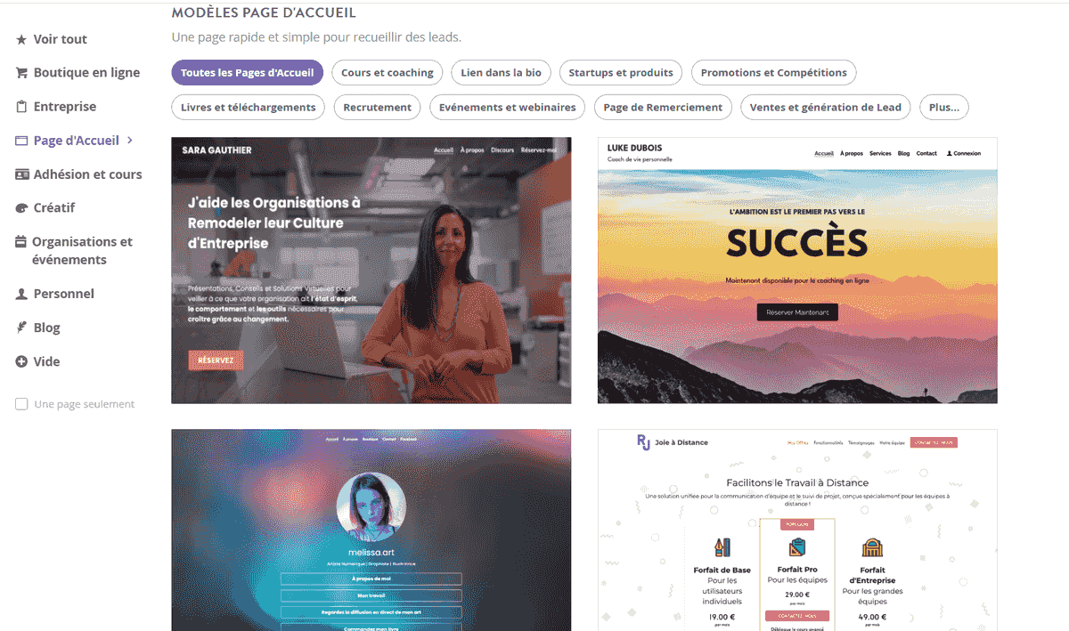 Tirez parti des modèles de page de destination gratuits